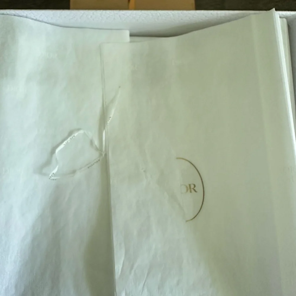 Dior White and Gold Textured Gift Box